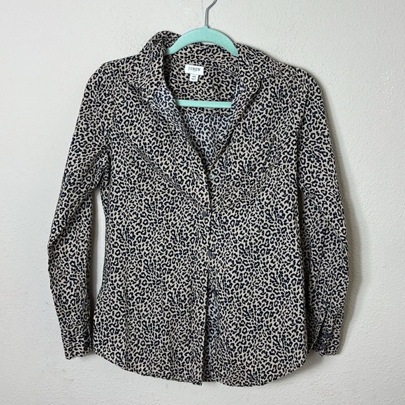 J. Crew Leopard / Cheetah Button Down Shirt size XS - Picture 1 of 7